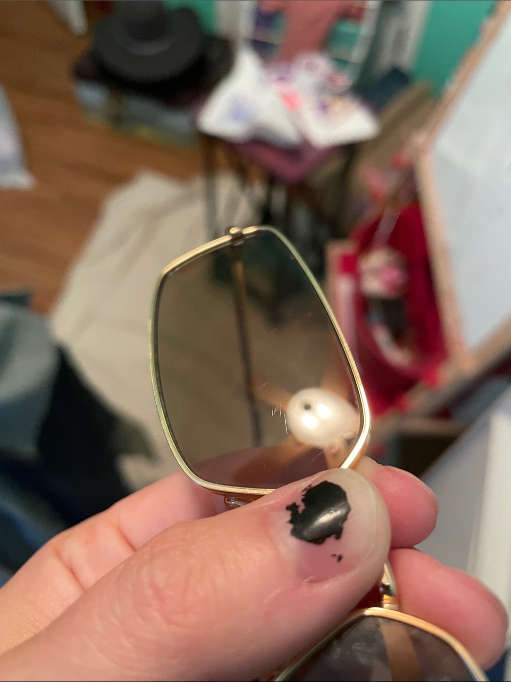 Prada Gold Metal Rectangle Sunglasses with Brown Lenses - Picture 12 of 14